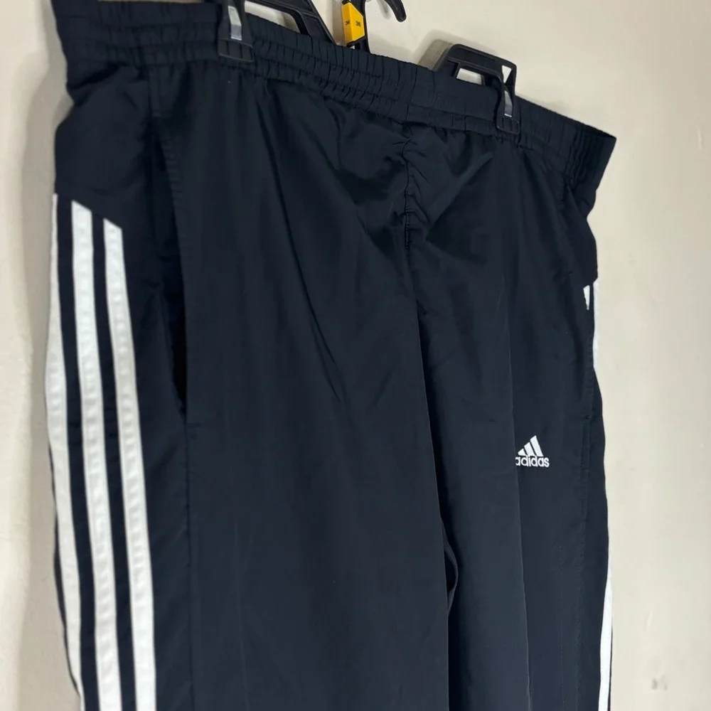 Adidas Track Pants Clima365 Mens Large Black White Striped Mesh Lined P57127